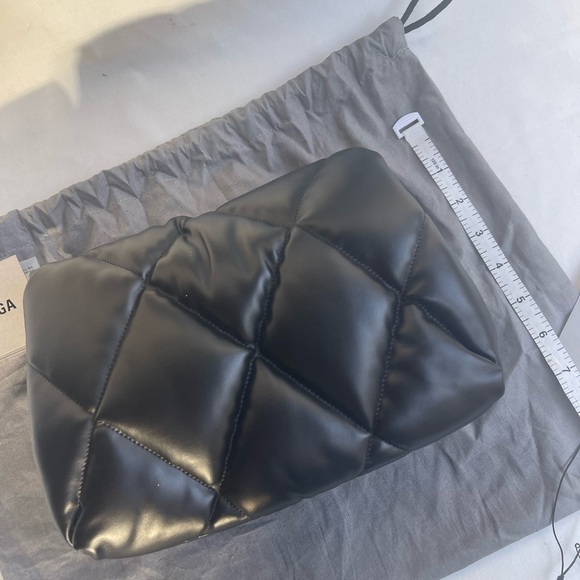 BALENCIAGA PARIS 619450 TOUCH PUFFY CLUTCH BAG CALF LEATHER BLACK new - Picture 8 of 10